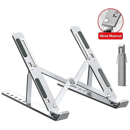 Aluminum Alloy Laptop Holder Stand Adjustable Foldable Portable for Notebook Computer Bracket Lifting Cooling Holder Non-slip by All Mart Bristol Ltd