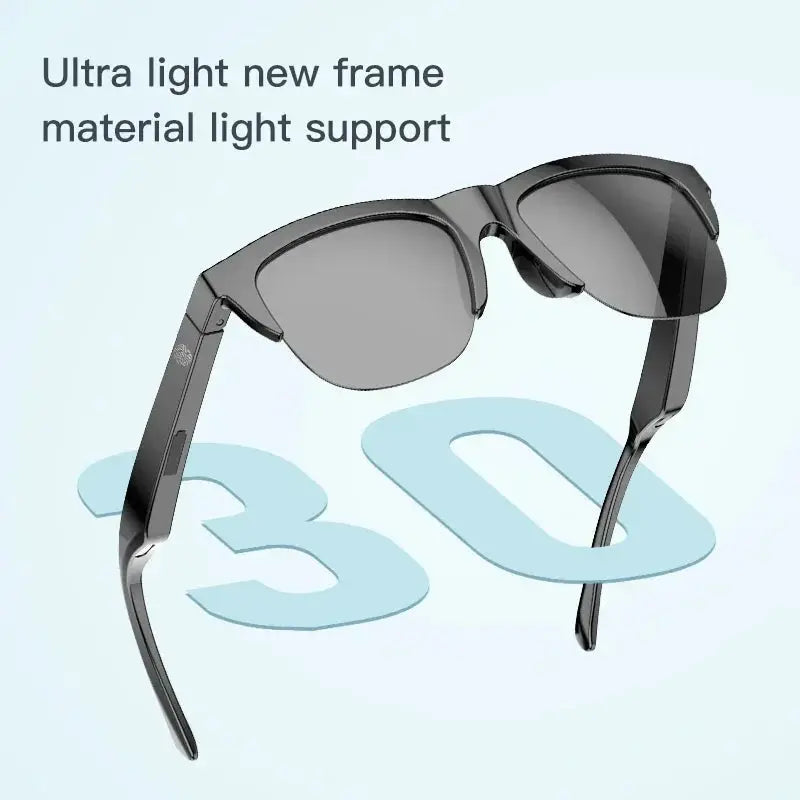 New Smart Bluetooth V5.3 Sunglasses Glasses Call Outdoor Sports Headphones HIFI Black Technology Anti-touch UV For Men And Women by All Mart Bristol Ltd