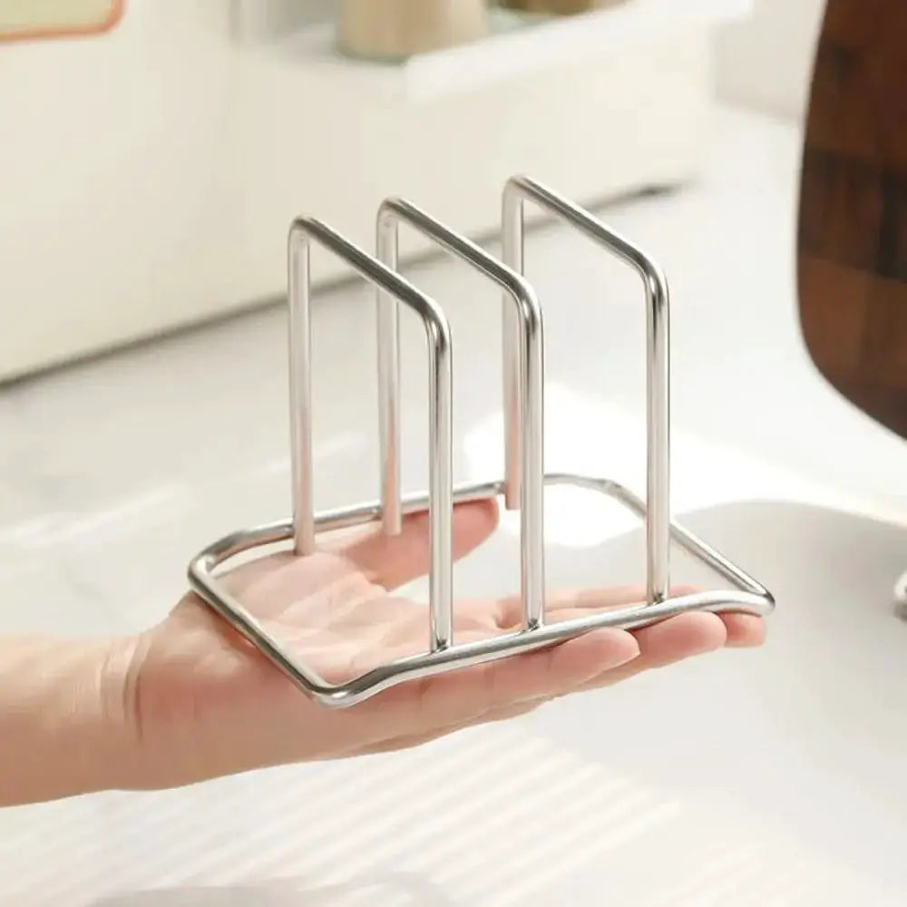 Portable Stainless Steel Cutting Board Holder Rustproof Space Saving Pot Lid Stand 2 Sectional Kitchen Storage Rack by All Mart Bristol Ltd