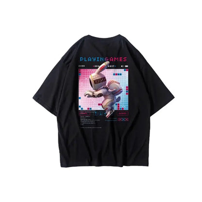 HMZ 2024 T Shirt Streetwear Men Oversized Hip Hop T-Shirt Print Harajuku Tshirt Summer Short Sleeve Cotton Loose Tops Tees Men by All Mart Bristol Ltd