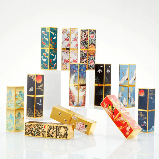 4g Lipstick Tube Cosmetic Jar Multi-patterned Square Shape Empty DIY Lip Balm Lipstick Tube Sinicism Makeup Container Portable by All Mart Bristol Ltd