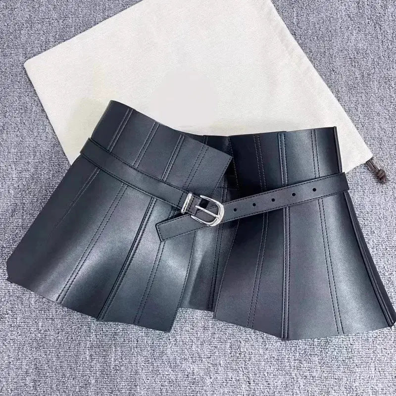 Women's Fashion PU Leather Corset Female Cummerbund Coat Waistband Dress Decration Wide Belt J223 by All Mart Bristol Ltd