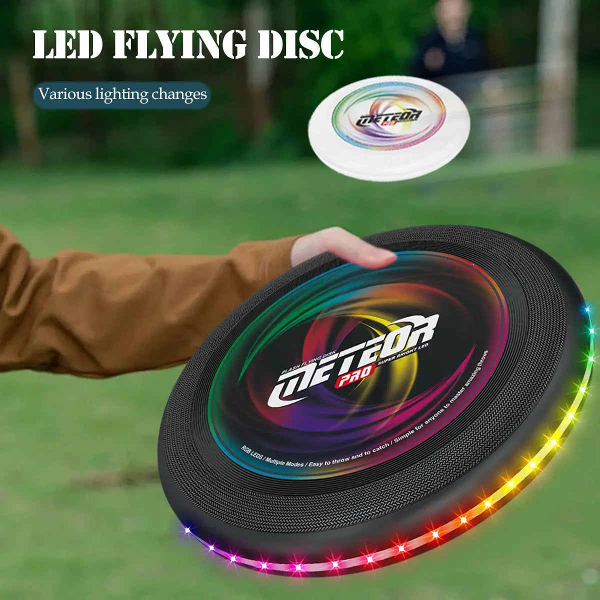 LED Flying Disc, Noctilucence Colorful Outdoor Leisure Toys Various Lighting Changes Lightweight and Fun Sport Game Gifts by All Mart Bristol Ltd