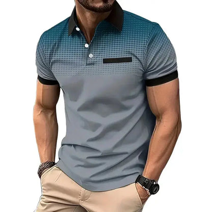 New Summer Men Clothes Short Sleeve Fashion Slim Fit 100% Polyester Polo Shirt Men Business Casual Lapel Golf Polo Shirt by All Mart Bristol Ltd
