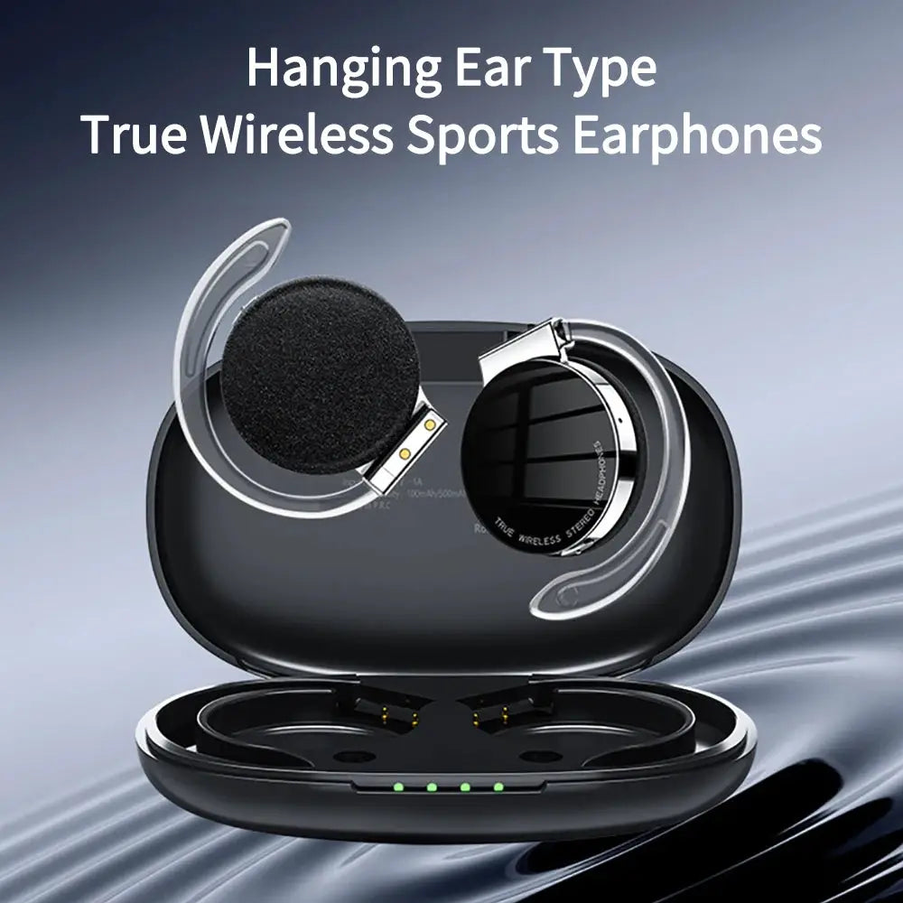 F2 TWS Bluetooth Earphones with Microphone Earhook Running Sports Call Headset LED Display HiFi Stereo Music Wireless Headphones by All Mart Bristol Ltd