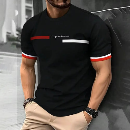 Summer Men's T-shirt Top Casual Loose Fit Oversized T-shirt PARI Letter Pattern Printed Round Neck Short Sleeved Homme Vêtement by All Mart Bristol Ltd