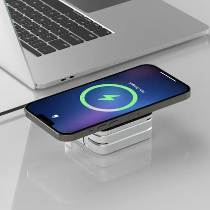 Travel 3 in 1 Magnetic Wireless Charger Foldable Stand Dock for IPhone 15, 14, AirPods,iwatch for Apple / for Samsung Galaxy S23 by All Mart Bristol Ltd