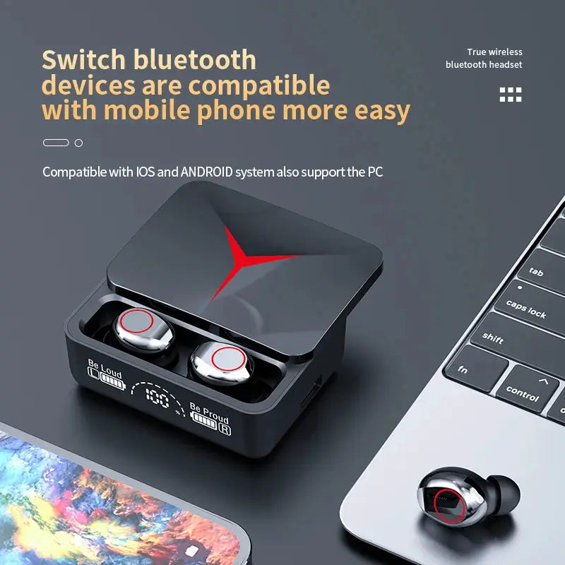 New M90 Pro Bluetooth 5.3 Earphones Wireless Headphones Touch Control Gamer Headset HIFI Stereo Noise Reduction earbuds With Mic by All Mart Bristol Ltd