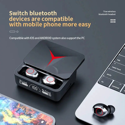 New M90 Pro Bluetooth 5.3 Earphones Wireless Headphones Touch Control Gamer Headset HIFI Stereo Noise Reduction earbuds With Mic by All Mart Bristol Ltd