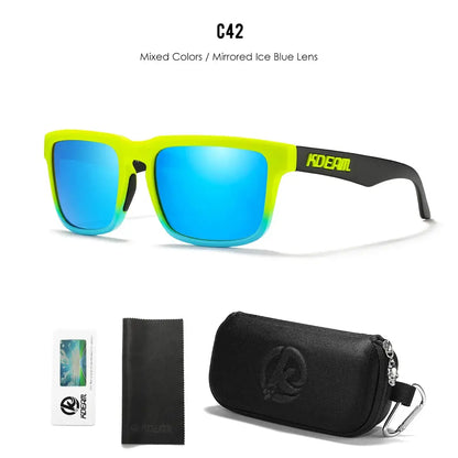 KDEAM Men's Polarized Sunglasses Square Casual Outdoors Sun Glasses Women Unisex Sunglass For Couple With Zipper Case by All Mart Bristol Ltd