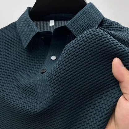 Brand Clothes Summer New Men's Short Sleeve T-shirt Ice Silk Cool and Breathable POLO Shirt Business Casual Sweat-absorbing Top by All Mart Bristol Ltd
