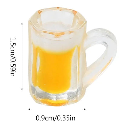 10 Pieces Simulation Beer Cups Dollhouse Mini Beer Mugs Glasses Resin Miniatures Cups Models Photo Props B03E by All Mart Bristol Ltd