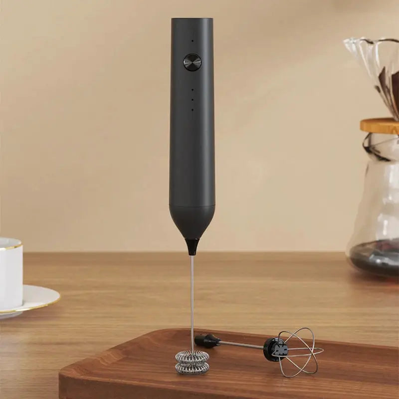 2in1 Milk Frother USB Rechargeable Electric Egg Beater Whisk Coffee Mixer Double Heads Milk Frothers Baking Stirrer Food Blender by All Mart Bristol Ltd