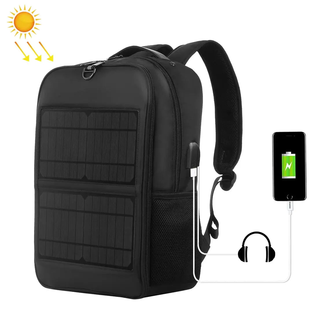 Haweel Solar Panel Backpacks Convenience Charging Laptop Bags for Travel 14W Solar Charger W/h Handle and Dual USB Charging Port by All Mart Bristol Ltd