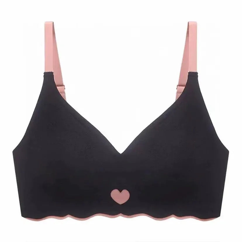 French Color Contrast Seamless Underwear Women Adjustable Beauty Back Bra Intimates Gather No Steel Ring Sports Anti-Sagging Bra by All Mart Bristol Ltd