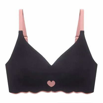French Color Contrast Seamless Underwear Women Adjustable Beauty Back Bra Intimates Gather No Steel Ring Sports Anti-Sagging Bra by All Mart Bristol Ltd