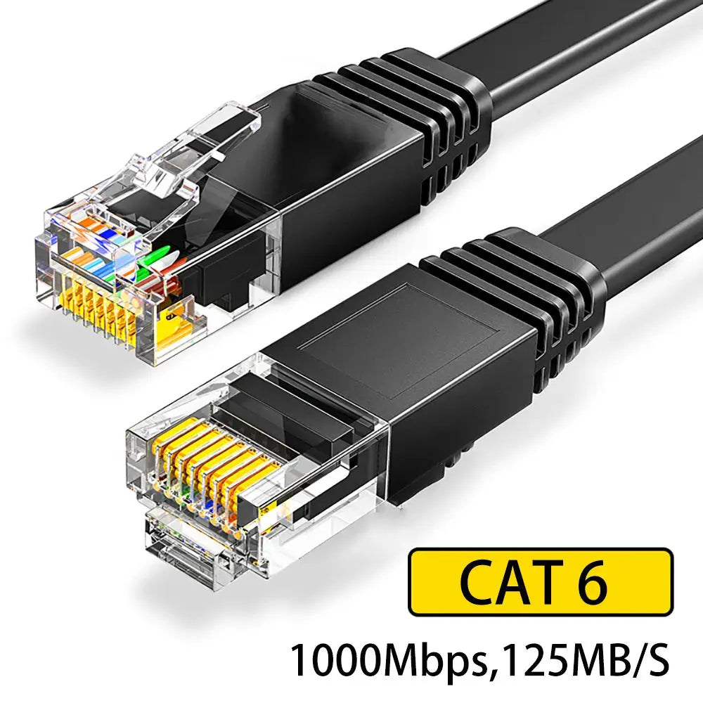 Ethernet Cable Cat6 Flat Cable Gigabit High Speed 1000Mbps Internet Cable RJ45 Shielded Network LAN Cord for PC PS5 PS4 PS3 Xbox by All Mart Bristol Ltd