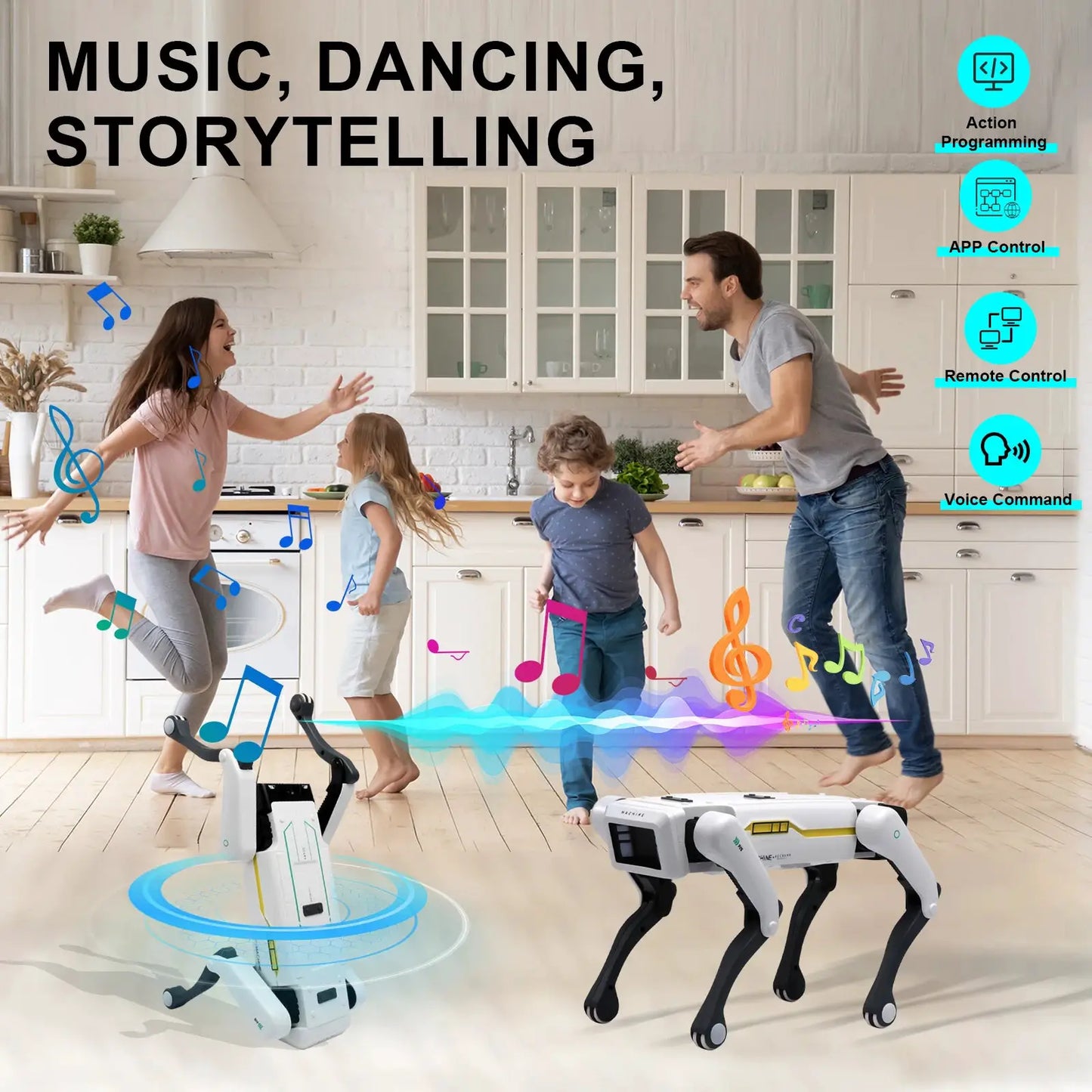 Intelligent AI RC Robot Dog Voice Dialogue APP Remote Control Programming Singing Dancing Machine Dog Kids Toys by All Mart Bristol Ltd