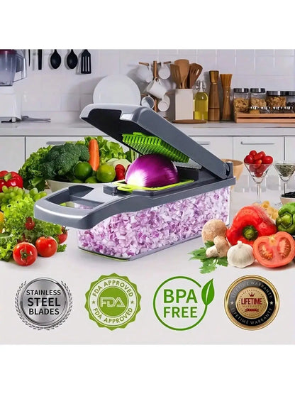 Multifunctional Vegetable Chopper and Food Slicer with Container by All Mart Bristol Ltd