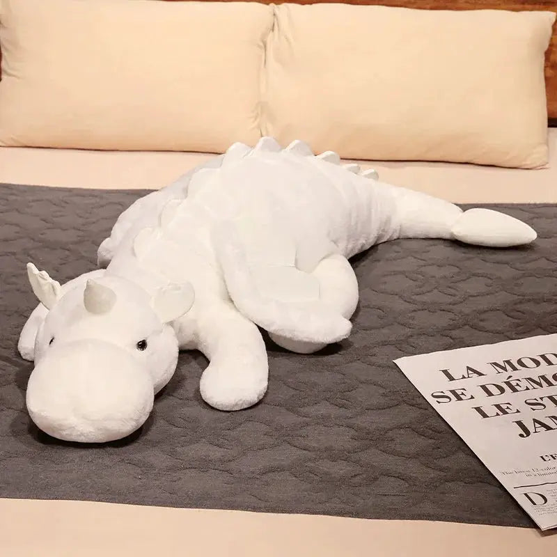 Giant Soft Plush Toy Little Snow Dragon Plush Toy White Dinosaur Stuffed Animal Toy Soft Doll Toys Birthday Gift for Children by All Mart Bristol Ltd