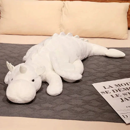 Giant Soft Plush Toy Little Snow Dragon Plush Toy White Dinosaur Stuffed Animal Toy Soft Doll Toys Birthday Gift for Children by All Mart Bristol Ltd