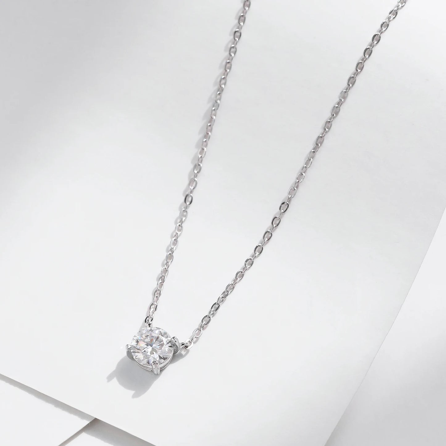 MODIAN Moissanite Pendant Necklace D Color 0.8CT Lab Diamond For Women Wedding Engagement 925 Sterling Silver Fine Jewelry Gift by All Mart Bristol Ltd