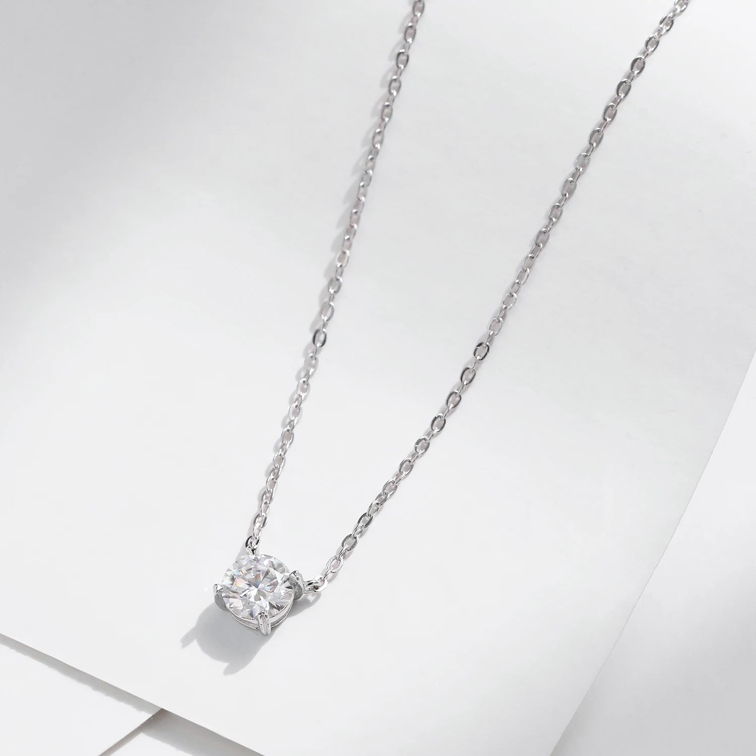MODIAN Moissanite Pendant Necklace D Color 0.8CT Lab Diamond For Women Wedding Engagement 925 Sterling Silver Fine Jewelry Gift by All Mart Bristol Ltd