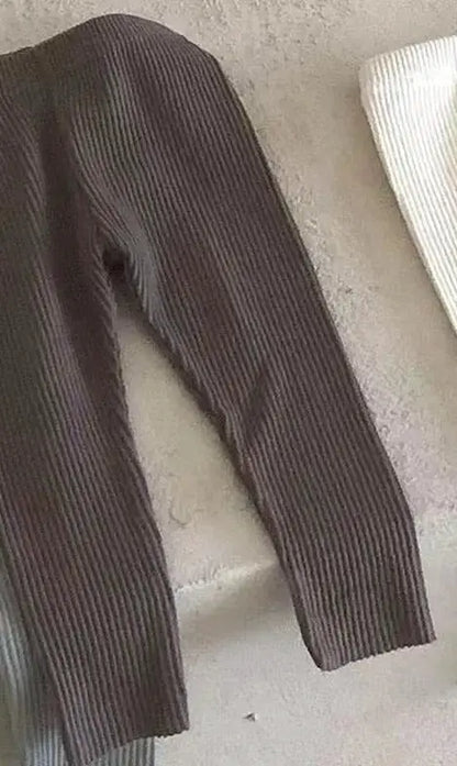 New Baby Cotton Ribbed Leggings Solid Cotton Infant Stretch Pants Soft Comfortable Toddler Pants Kids Boys Girls Trousers by All Mart Bristol Ltd