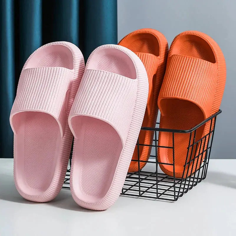 Women Thick Platform Cloud Slippers Indoor Home Eva Soft Sole Pillow Slides Sandals Woman 2025 Summer Non Slip Beach Flip Flops by All Mart Bristol Ltd