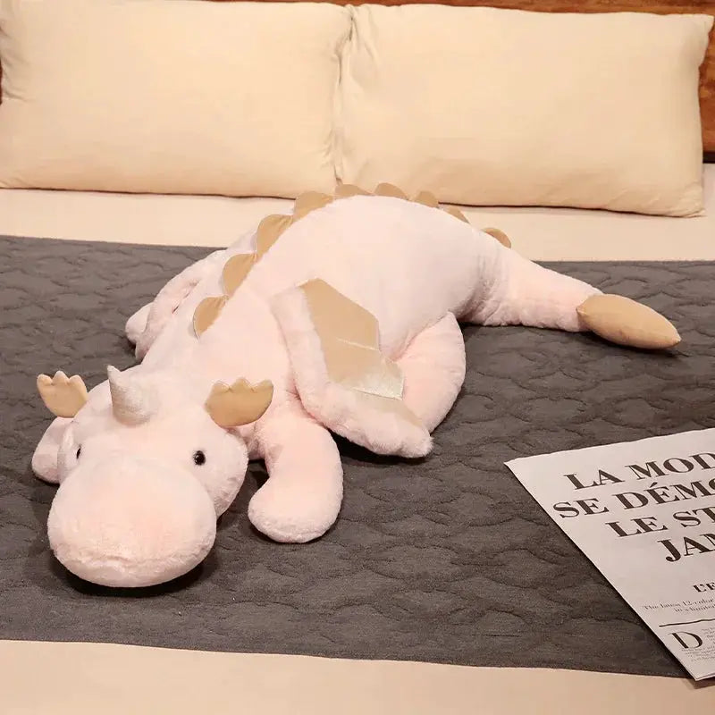 Giant Soft Plush Toy Little Snow Dragon Plush Toy White Dinosaur Stuffed Animal Toy Soft Doll Toys Birthday Gift for Children by All Mart Bristol Ltd