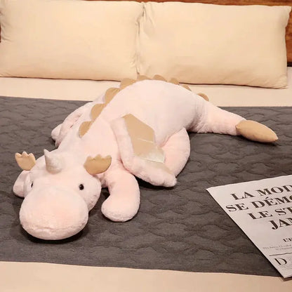 Giant Soft Plush Toy Little Snow Dragon Plush Toy White Dinosaur Stuffed Animal Toy Soft Doll Toys Birthday Gift for Children by All Mart Bristol Ltd