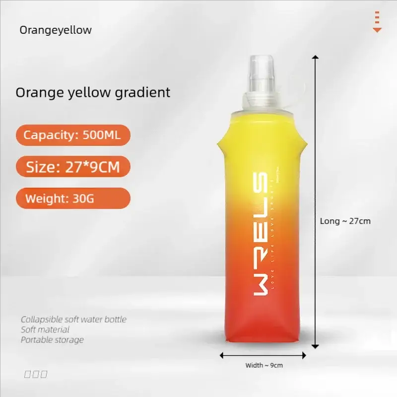 Sport Water Bottle TPU Folding Soft Flask Drink Portable Water Bottle High Flow Running Hiking Bicycle Fitness Water Bag by All Mart Bristol Ltd