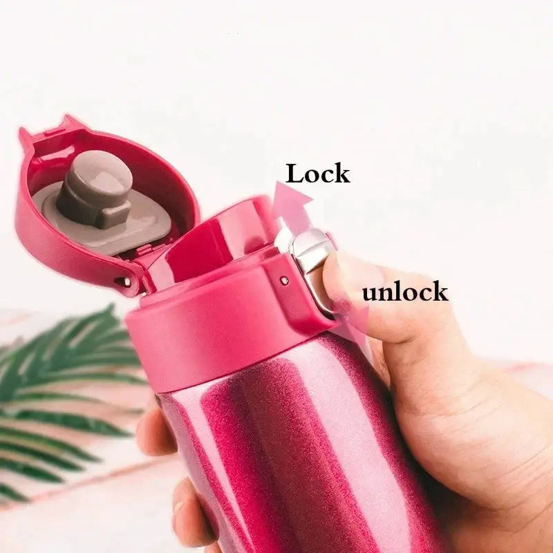 500ML Stainless Steel Bouncing Cover Vacuum Flask Thermos Cup Coffee Tea Milk Thermo Bottle Coffee Mug Water Bottle by All Mart Bristol Ltd