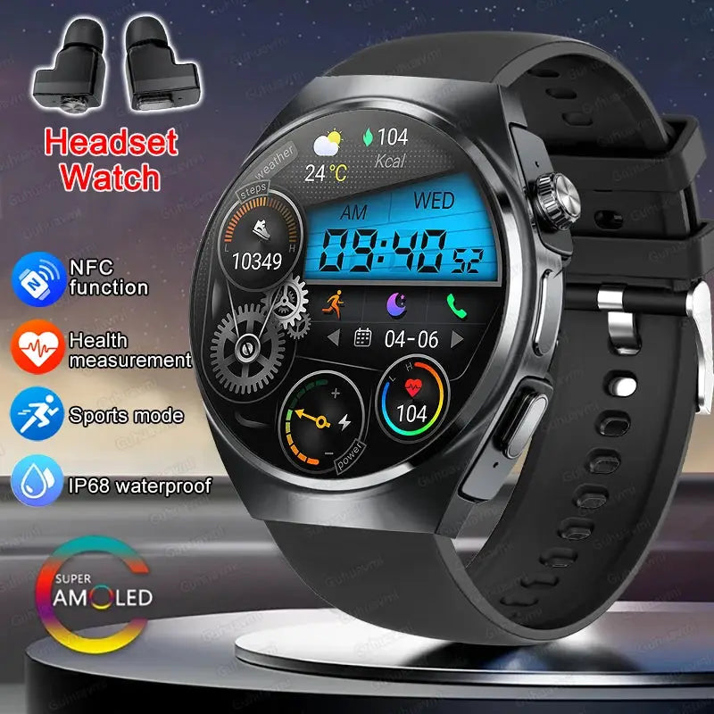For Man Women New 2 in 1 Smart Watch With Earbuds Smartwatch TWS Bluetooth Earphone Heart Rate Blood Oxygen Monitor Sports Watch by All Mart Bristol Ltd