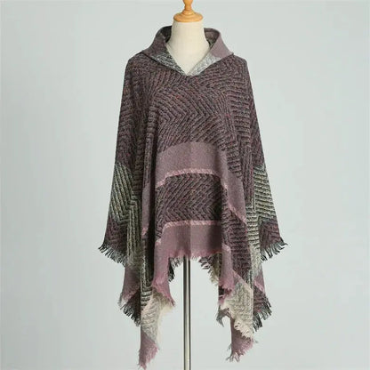 2024 Fashion Europe America Winter New Women Shawl Stole Hooded Cape Wrap Female Warmer Scarves Cold Proof Scarf Poncho Mulher by All Mart Bristol Ltd