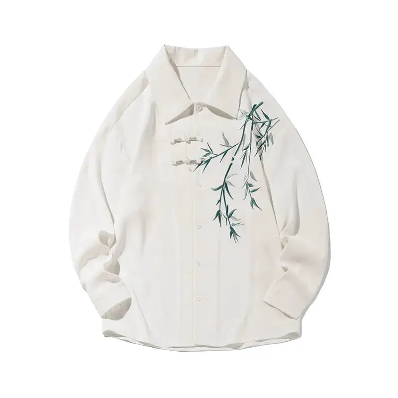 Men Loose Fit Embroidered Floral Casual Shirt Streetwear Oversized Comfortable Spring Summer Fashion Trendy Stylish Top Apparel by All Mart Bristol Ltd