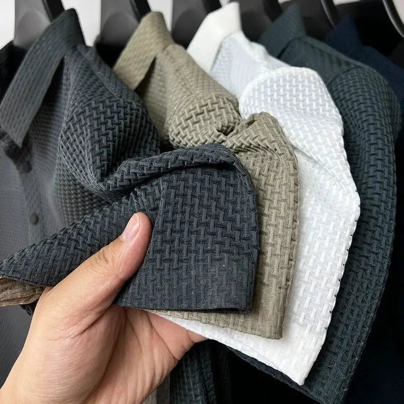 Brand Clothes Summer New Men's Short Sleeve T-shirt Ice Silk Cool and Breathable POLO Shirt Business Casual Sweat-absorbing Top by All Mart Bristol Ltd