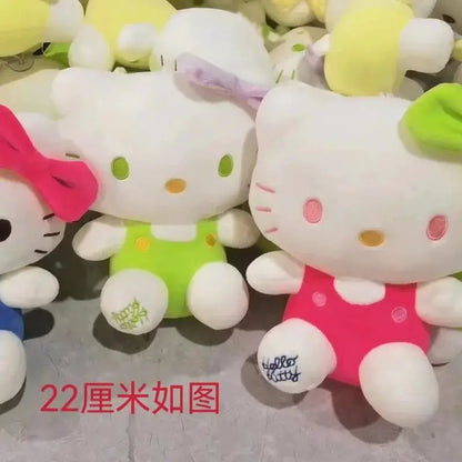 22CM Classic Cartoon Vest Kitty Cat Doll Plush Toy Cartoon Anime Sanrio Head Bow Hello KT Doll For Girls Birthday Gift Plush Toy by All Mart Bristol Ltd