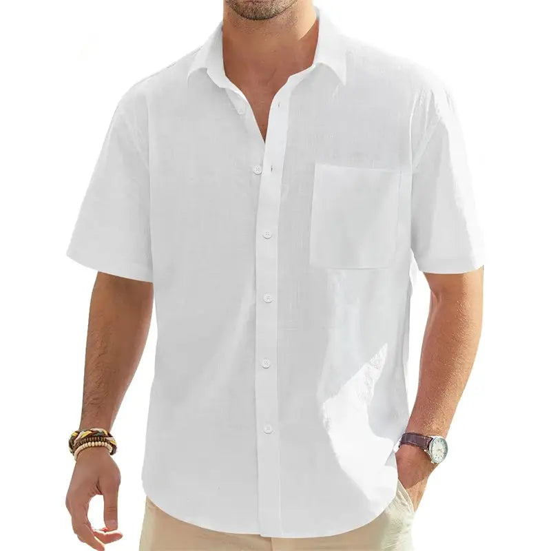 Summer Lightweight Mens Short Sleeve Shirt Casual Business Regular Oversize Shirt Man with Pocket Solid Color Breathable TShirts by All Mart Bristol Ltd