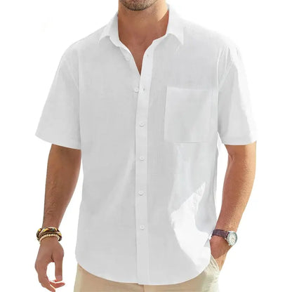 Summer Lightweight Mens Short Sleeve Shirt Casual Business Regular Oversize Shirt Man with Pocket Solid Color Breathable TShirts by All Mart Bristol Ltd