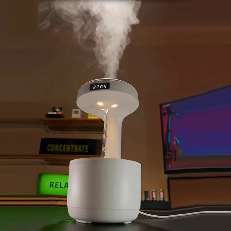 Water Droplet Air Humidifier 800ml Anti-gravity Essential Oil Diffuser Night Light Weightless Sprayer Decorations Desk Lamps by All Mart Bristol Ltd