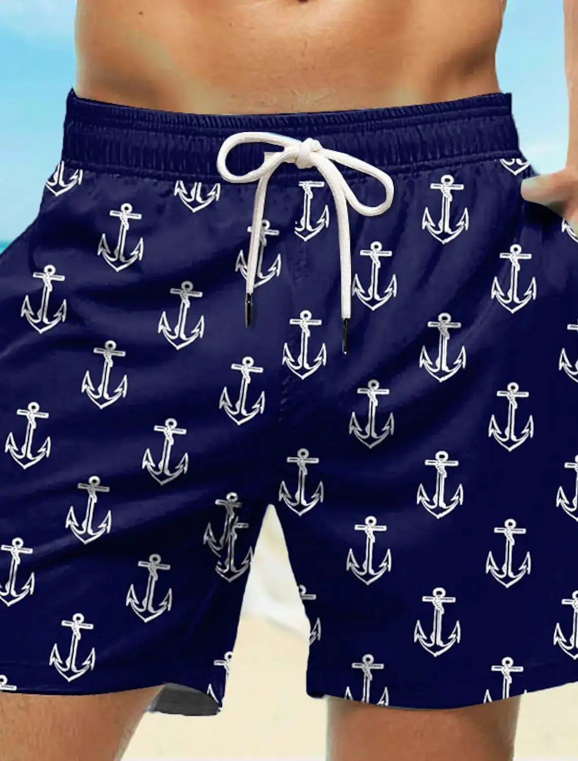 Men's Board Shorts Swim Shorts Swim Trunks Drawstring Elastic Quick Dry Short Beach Hawaiian Casual Black White Micro-elastic by All Mart Bristol Ltd