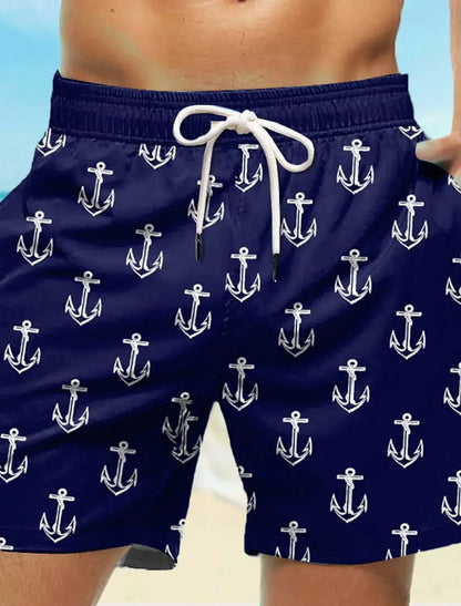 Men's Board Shorts Swim Shorts Swim Trunks Drawstring Elastic Quick Dry Short Beach Hawaiian Casual Black White Micro-elastic by All Mart Bristol Ltd