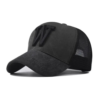 Fashion New Women Men Mesh Baseball Cap Male Lady Breathable W Embroidery Snapback Hats Unisex Trucker Hats Cap For Women Men by All Mart Bristol Ltd