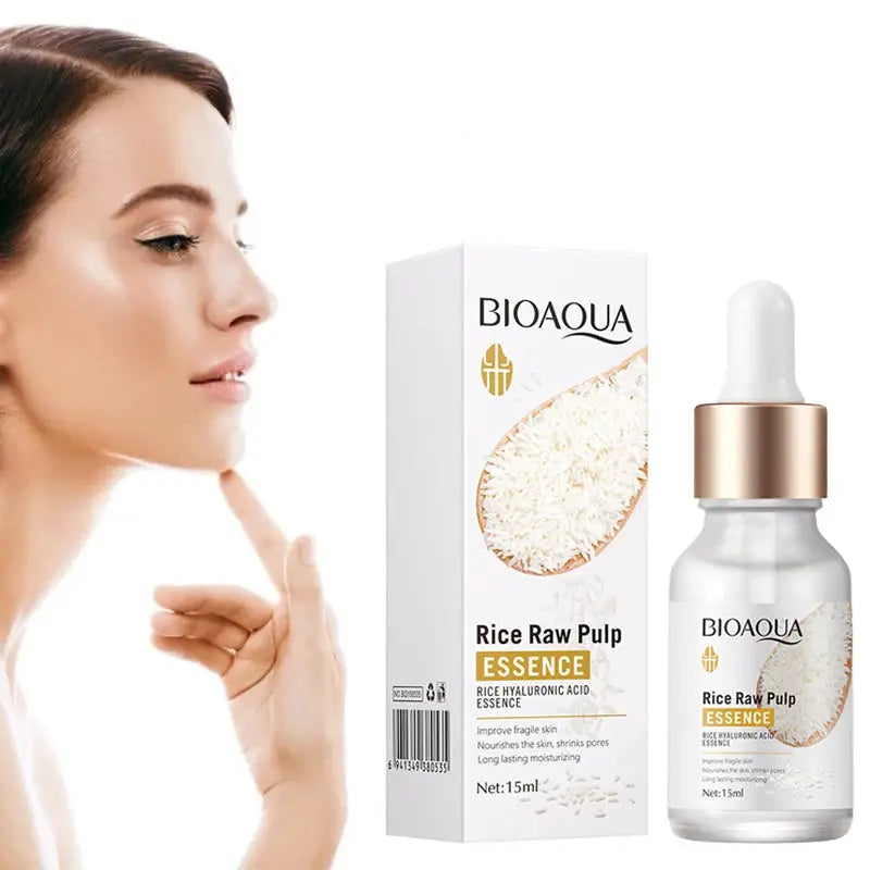 BIOAQUA Rice Face Essence Moisturizing refreshing Hyaluronic Acid facial Serum oil control Shrink Pores Repairs SkinCare product by All Mart Bristol Ltd