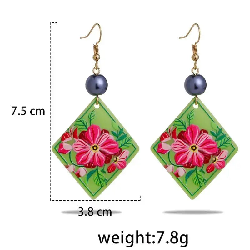 Hawaiian Acrylic Australia Designer Earrings Earring Accessories African Polynesian Jewelry Earring Women's Earrings for Women by All Mart Bristol Ltd
