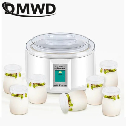 1.5L Electric Yogurt Maker Fermenter Automatic Multifunction Stainless Steel Liner Natto Rice Wine Pickle Machine 7 Yoghurt Cups by All Mart Bristol Ltd