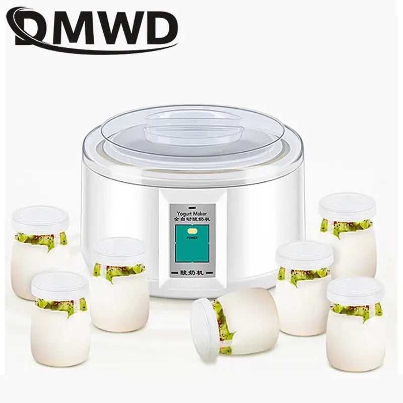 1.5L Electric Yogurt Maker Fermenter Automatic Multifunction Stainless Steel Liner Natto Rice Wine Pickle Machine 7 Yoghurt Cups by All Mart Bristol Ltd