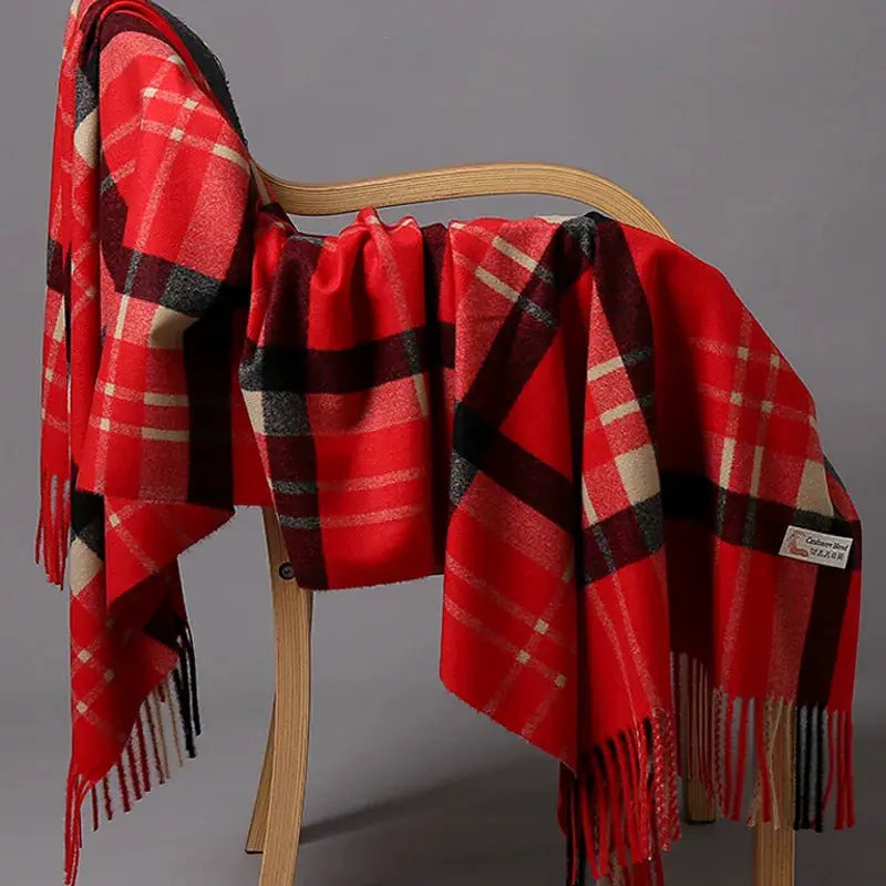 Winter Cashmere Plaid Scarf Autumn Men's Thick Wrap Scarves Female Warm Blanket Foulard Shawls Luxury Brand Fringe Large Bandana by All Mart Bristol Ltd