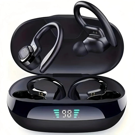 True Wireless Earbuds, Tws Headphones with Microphone, Sports Ear Clip Headphones, Stereo In-Ear Headphones with Led Display by All Mart Bristol Ltd